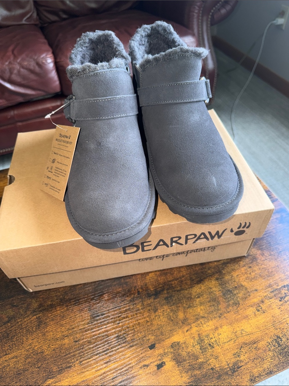 NWT and Box BearPaw Short Buckle Shoes